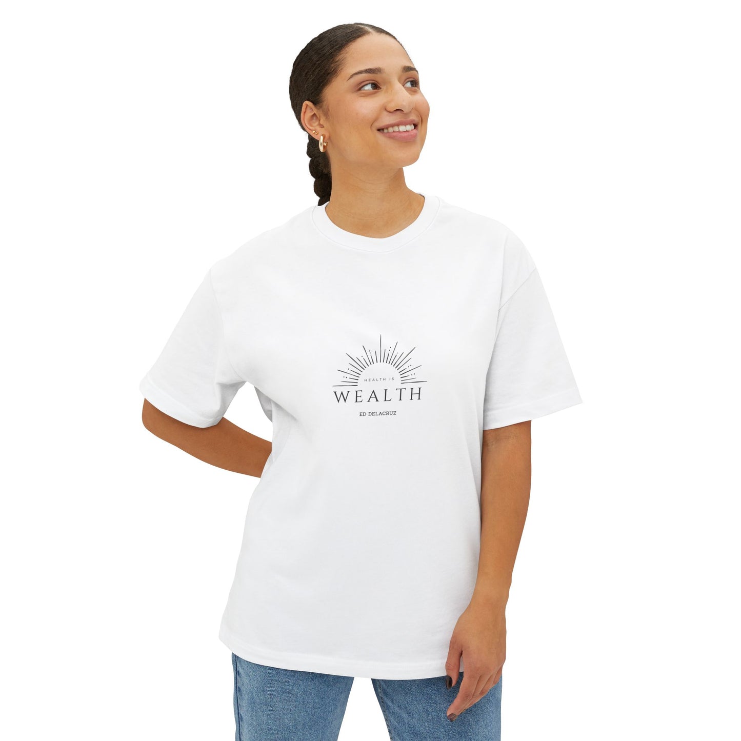 Health is Wealth Oversized Boxy Tee